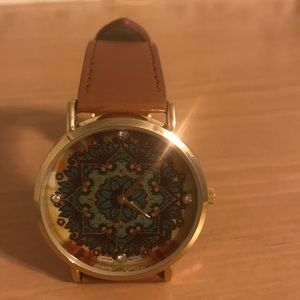 NWOT Boho Medallion Vegan Leather Buckle Watch